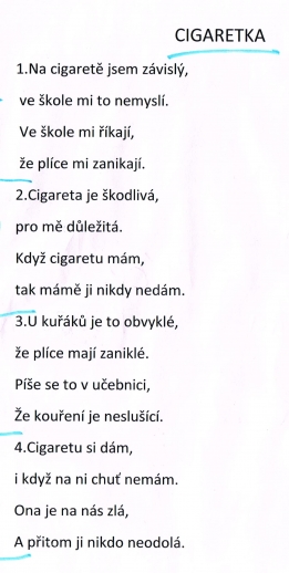 Kampaň proti kouření - báseň