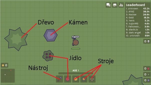 Obrázek ze hry - MooMoo.io